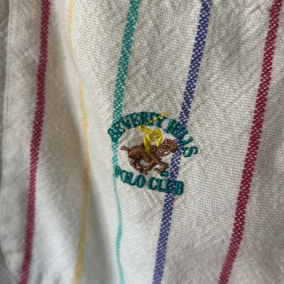 Vintage Beverly Hills Polo Club Striped Button Down Shirt (XL) - Picture 5 of 6